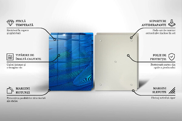 Kuchynská doska veľká zo skla Vtáčie perie