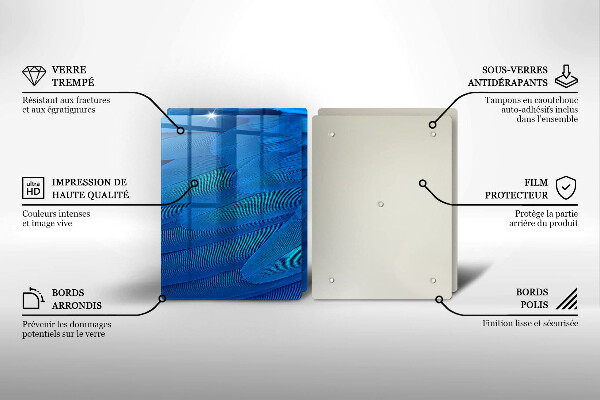 Kuchynská doska veľká zo skla Vtáčie perie