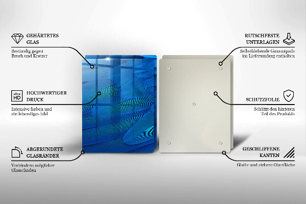 Kuchynská doska veľká zo skla Vtáčie perie