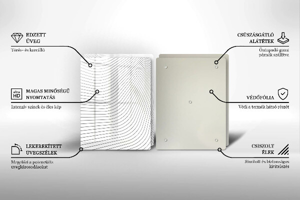 Kuchynská doska veľká zo skla Vzor moderných línií