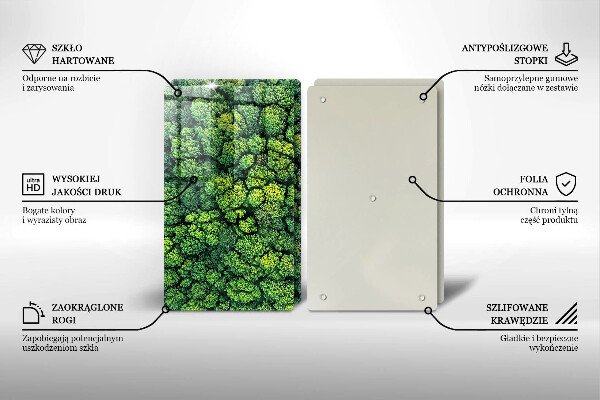 Kuchynská doska veľká zo skla Prírodná machová rastlina