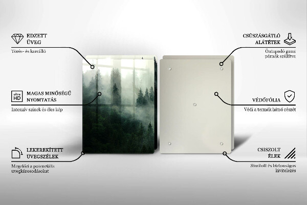 Kuchynská doska veľká zo skla Hmlistá lesná krajina