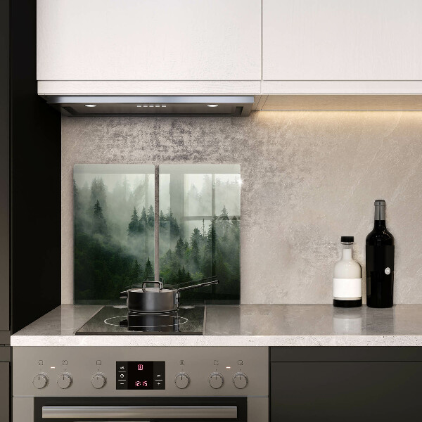 Kuchynská doska veľká zo skla Hmlistá lesná krajina