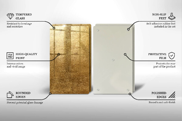 Kuchynská doska veľká zo skla Zlatá textúra pozadia