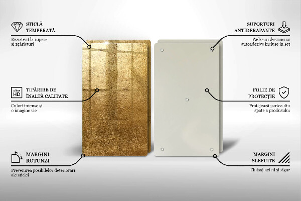 Kuchynská doska veľká zo skla Zlatá textúra pozadia