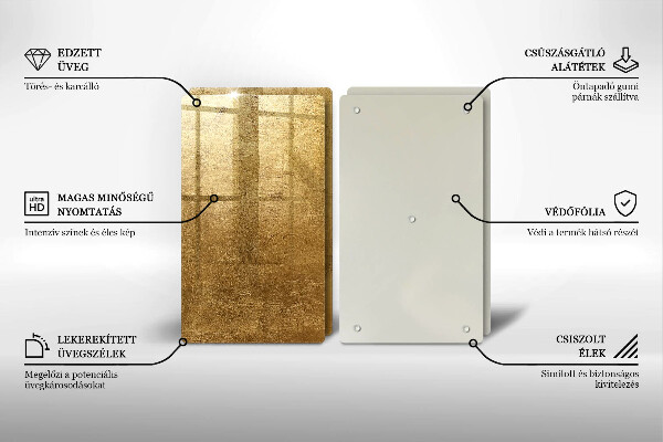 Kuchynská doska veľká zo skla Zlatá textúra pozadia