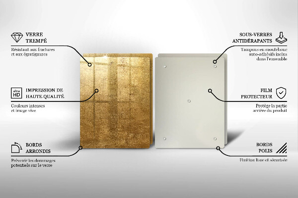 Kuchynská doska veľká zo skla Zlatá textúra pozadia