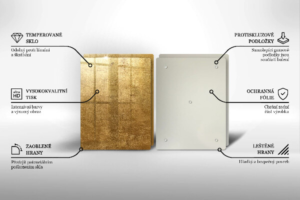 Kuchynská doska veľká zo skla Zlatá textúra pozadia