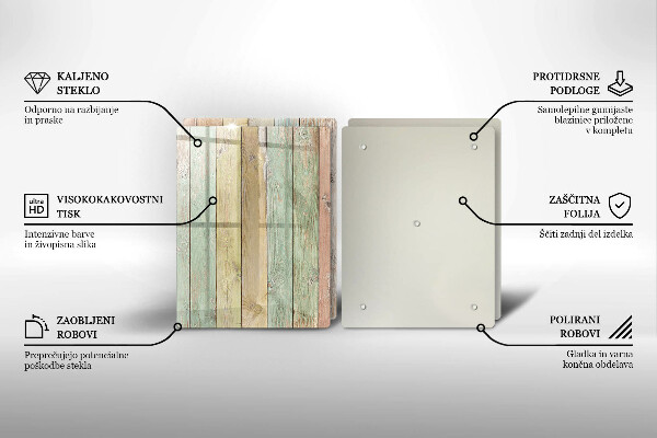 Kuchynská doska veľká zo skla Farebné vintage dosky
