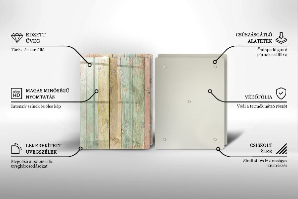 Kuchynská doska veľká zo skla Farebné vintage dosky
