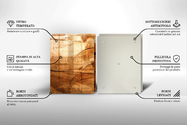 Kuchynská doska veľká zo skla Textúra drevenej dosky