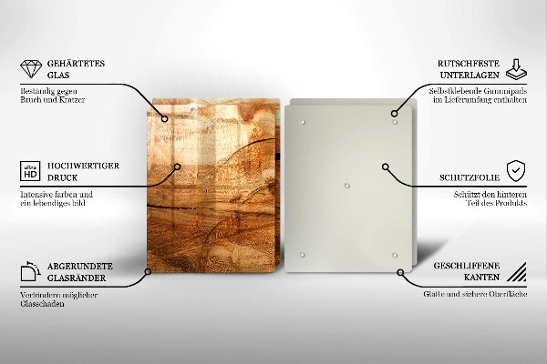 Kuchynská doska veľká zo skla Textúra drevenej dosky