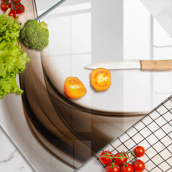 Kuchynská doska veľká zo skla Abstraktné hnedé čiary