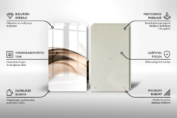 Kuchynská doska veľká zo skla Abstraktné hnedé čiary