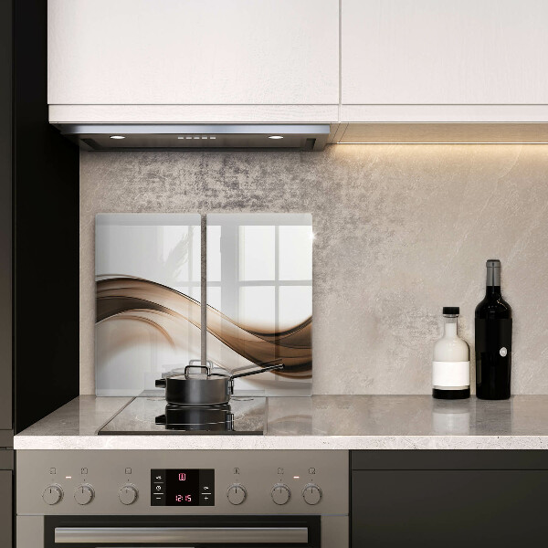 Kuchynská doska veľká zo skla Abstraktné hnedé čiary