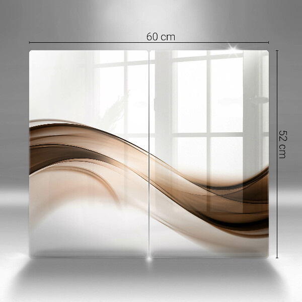 Kuchynská doska veľká zo skla Abstraktné hnedé čiary