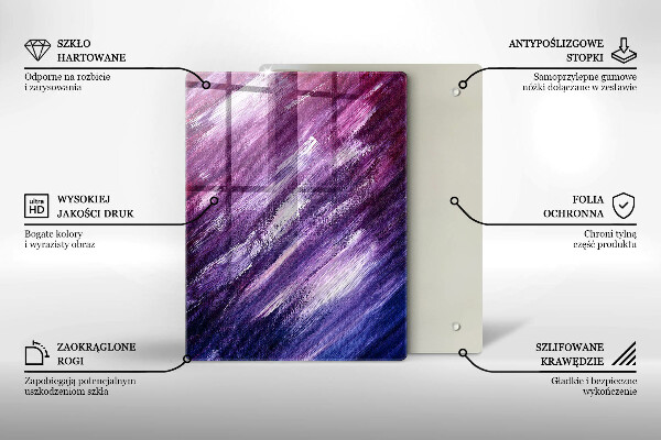 Sklenená doska na krájanie Šedá farba