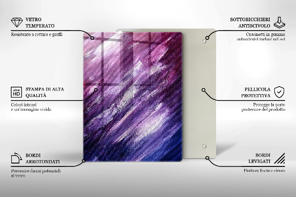 Sklenená doska na krájanie Šedá farba