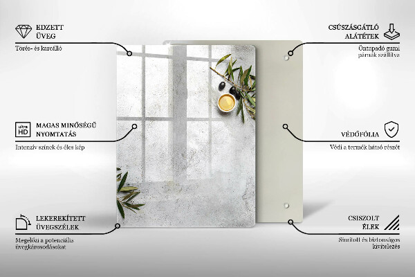 Sklenená doska na krájanie Zelená farba