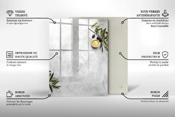 Sklenená doska na krájanie Zelená farba