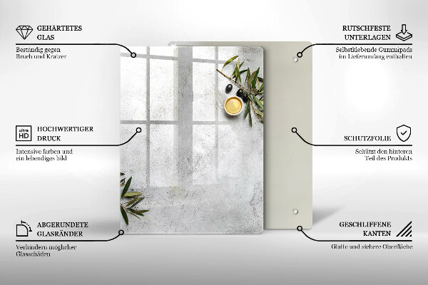 Sklenená doska na krájanie Zelená farba