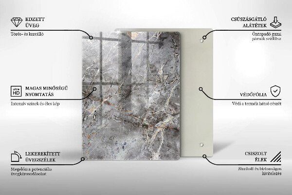 Sklenená doska na krájanie Modrá farba
