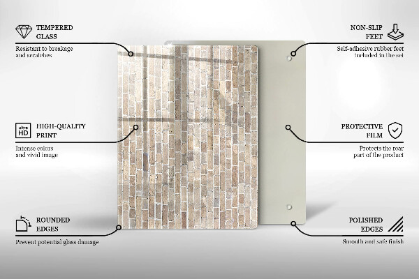 Sklenená doska na krájanie Červená farba