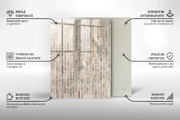 Sklenená doska na krájanie Červená farba