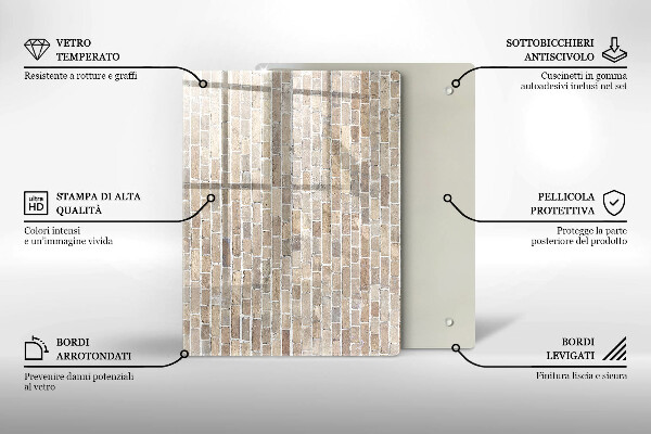 Sklenená doska na krájanie Červená farba