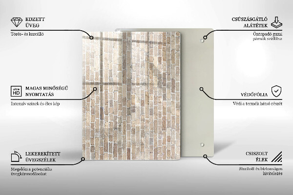 Sklenená doska na krájanie Červená farba