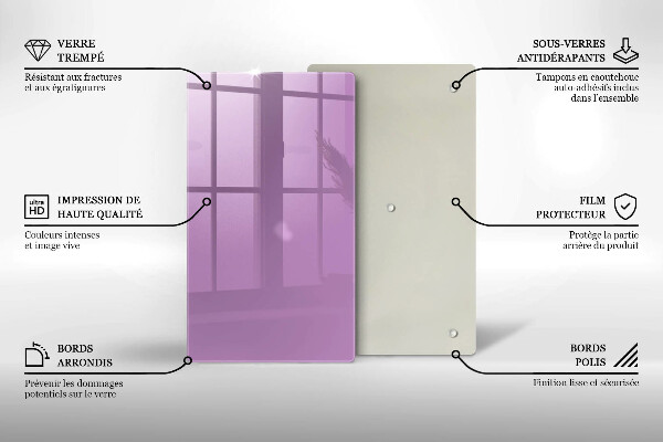 Sklenená doska na krájanie Fialová farba
