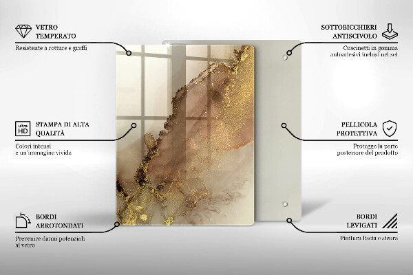 Sklenená doska na krájanie Fialová farba