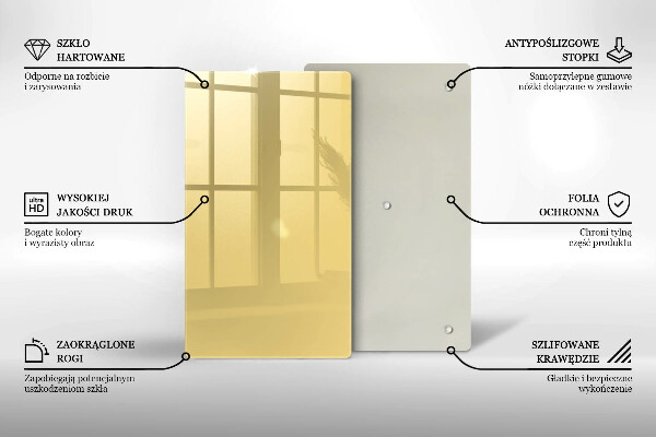 Sklenená doska na krájanie Žltá