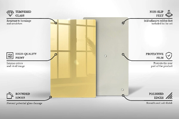 Sklenená doska na krájanie Žltá