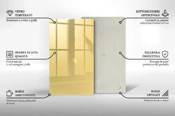 Sklenená doska na krájanie Žltá