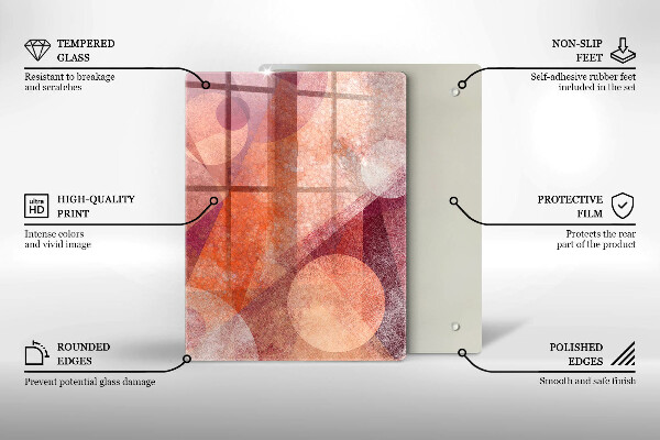 Sklenená doska na krájanie Oranžová farba