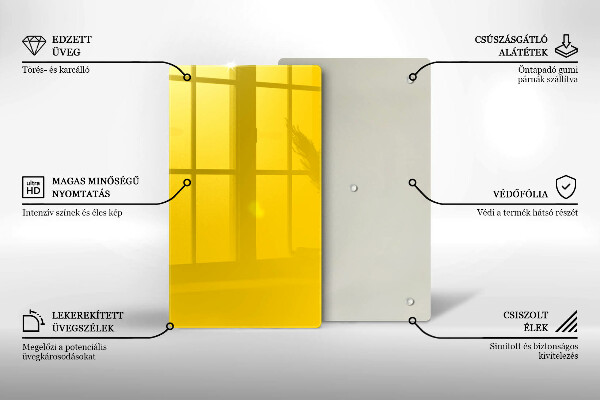 Sklenená doska na krájanie Žltá