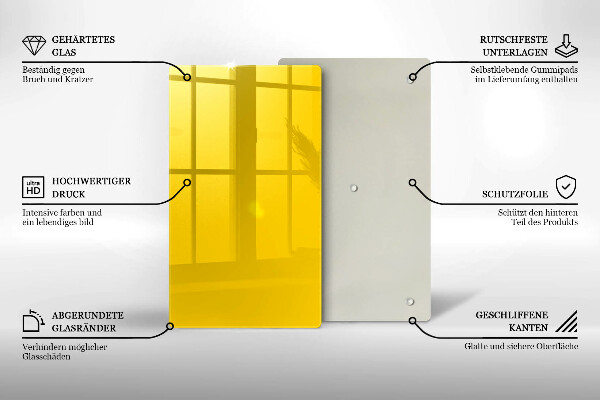Sklenená doska na krájanie Žltá