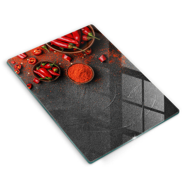 Kuchynská doska zo skla Červené chilli papričky