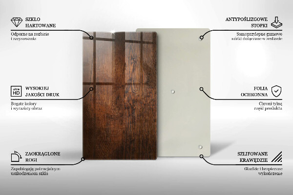 Kuchynská doska zo skla Doska z tmavého dreva