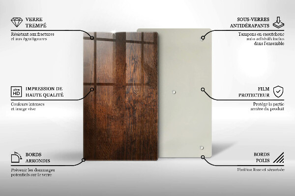 Kuchynská doska zo skla Doska z tmavého dreva