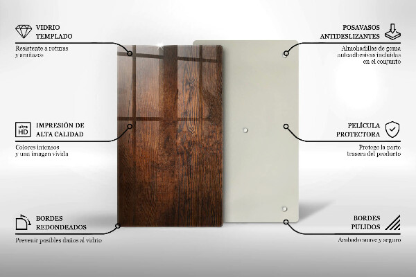Kuchynská doska zo skla Doska z tmavého dreva