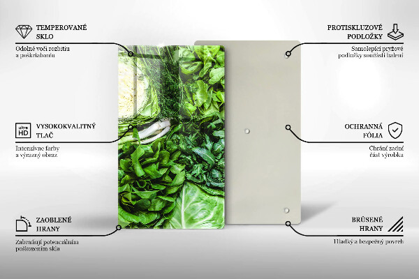 Kuchynská doska zo skla Zelená zelenina