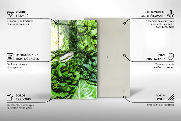 Kuchynská doska zo skla Zelená zelenina