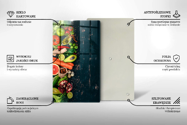 Kuchynská doska zo skla Ovocie a zelenina