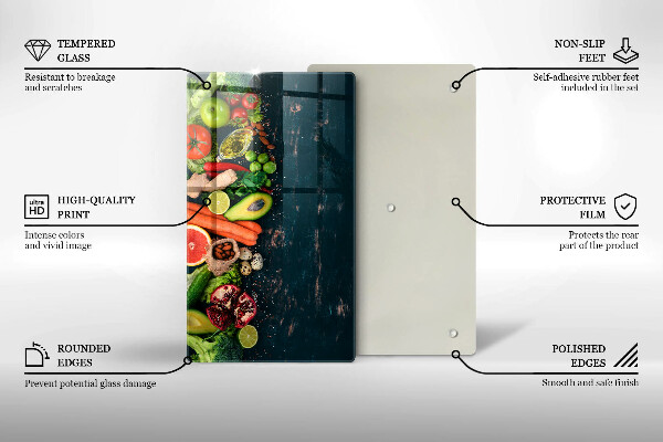 Kuchynská doska zo skla Ovocie a zelenina