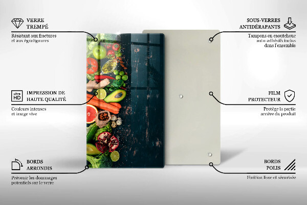 Kuchynská doska zo skla Ovocie a zelenina