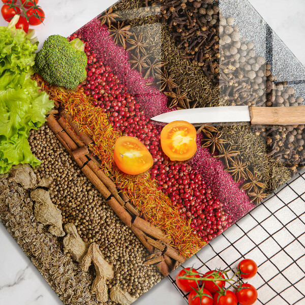 Kuchynská doska zo skla Farebné korenie