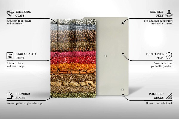 Kuchynská doska zo skla Farebné korenie