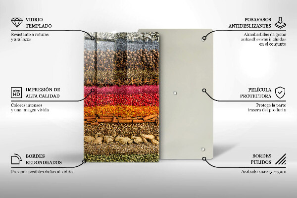 Kuchynská doska zo skla Farebné korenie